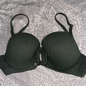 Hunter green padded bikini top
